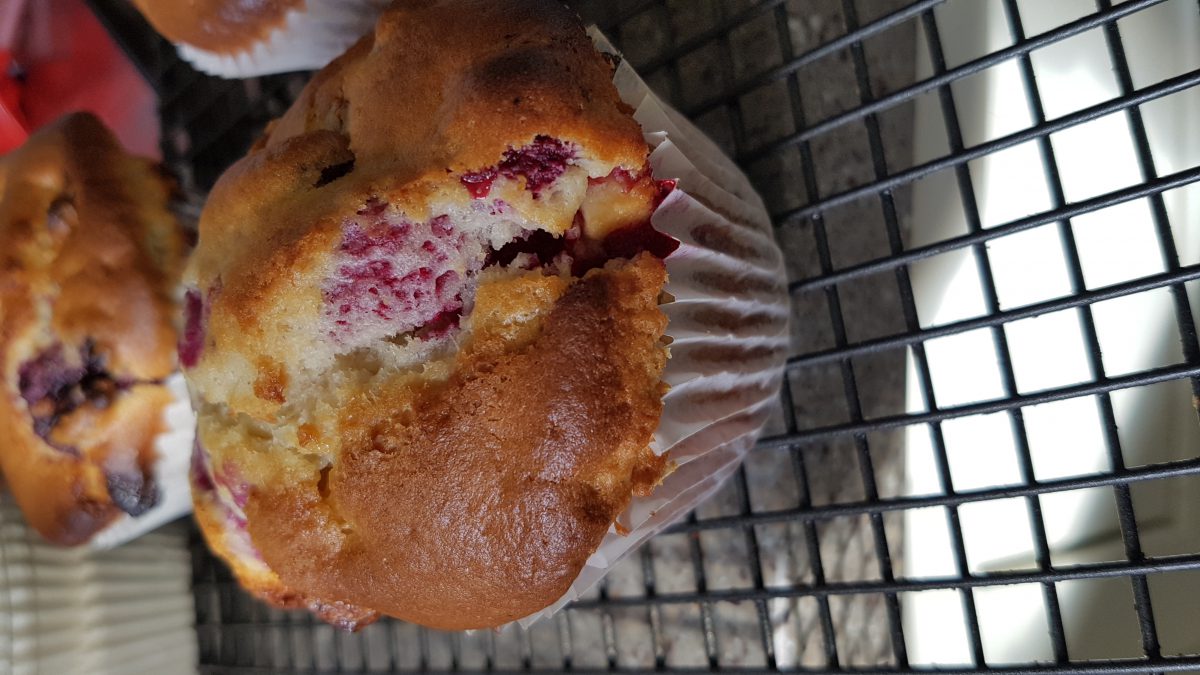 White Chocolate and Raspberry muffins